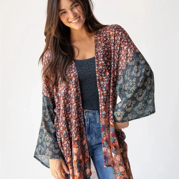 Brand new with tags Sierra Mixed Print Kimono from Natural Life. - Picture 5 of 5